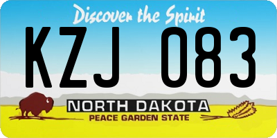 ND license plate KZJ083