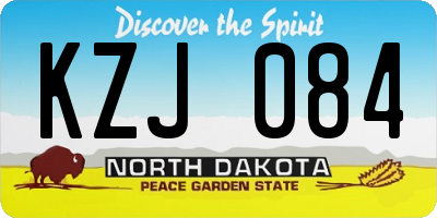 ND license plate KZJ084
