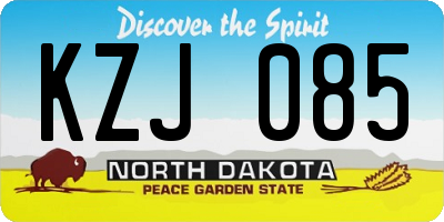 ND license plate KZJ085