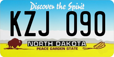 ND license plate KZJ090