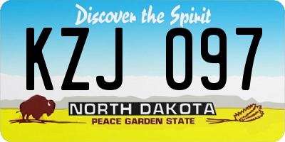 ND license plate KZJ097