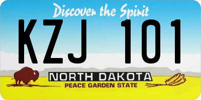 ND license plate KZJ101