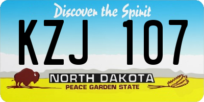ND license plate KZJ107