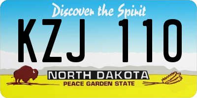 ND license plate KZJ110