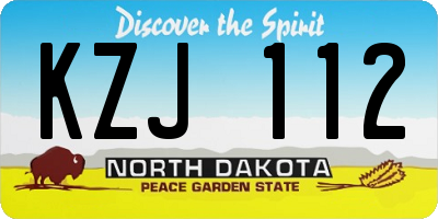 ND license plate KZJ112