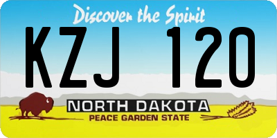 ND license plate KZJ120