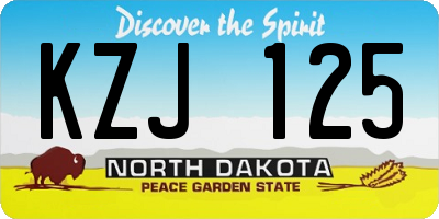 ND license plate KZJ125
