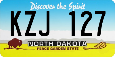ND license plate KZJ127