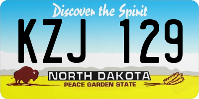 ND license plate KZJ129