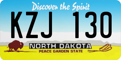 ND license plate KZJ130