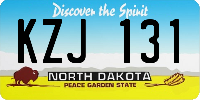 ND license plate KZJ131