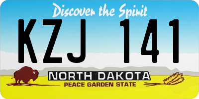 ND license plate KZJ141