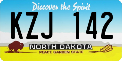 ND license plate KZJ142