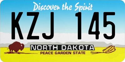 ND license plate KZJ145