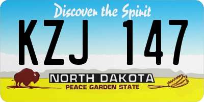 ND license plate KZJ147