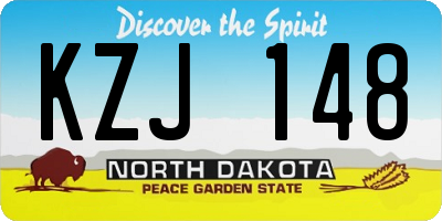 ND license plate KZJ148