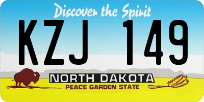 ND license plate KZJ149