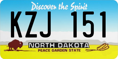 ND license plate KZJ151