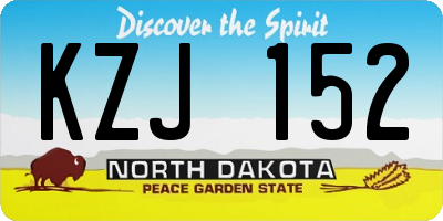 ND license plate KZJ152