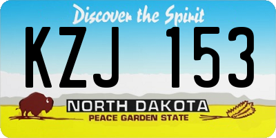 ND license plate KZJ153