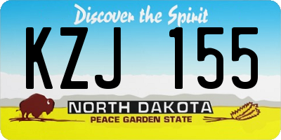 ND license plate KZJ155