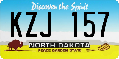 ND license plate KZJ157