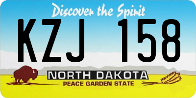 ND license plate KZJ158
