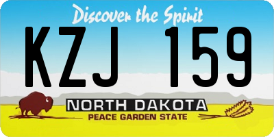 ND license plate KZJ159