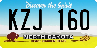 ND license plate KZJ160
