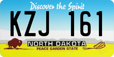 ND license plate KZJ161