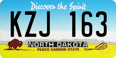 ND license plate KZJ163