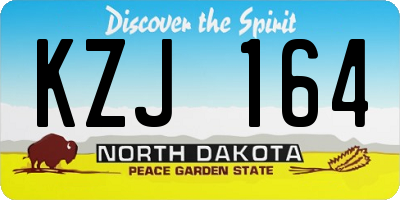 ND license plate KZJ164