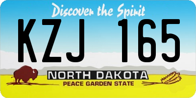 ND license plate KZJ165