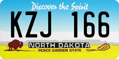 ND license plate KZJ166