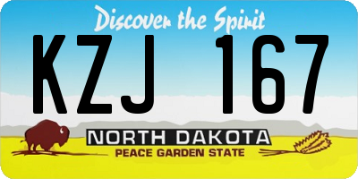 ND license plate KZJ167