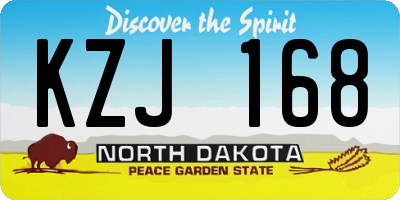 ND license plate KZJ168