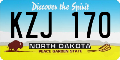 ND license plate KZJ170