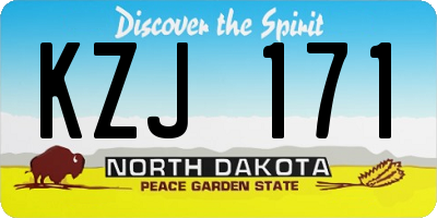 ND license plate KZJ171