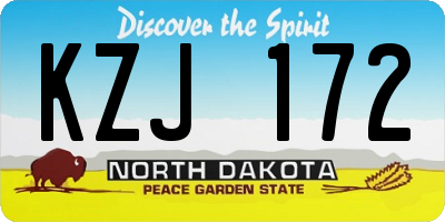 ND license plate KZJ172