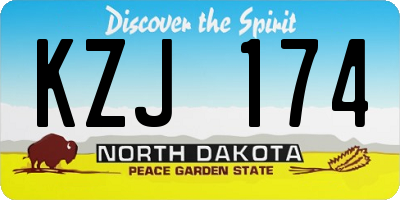 ND license plate KZJ174