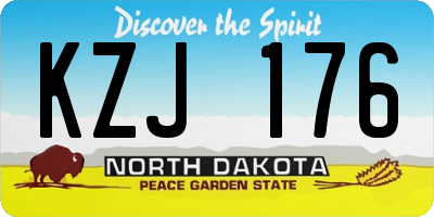ND license plate KZJ176