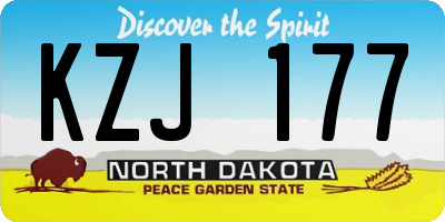 ND license plate KZJ177