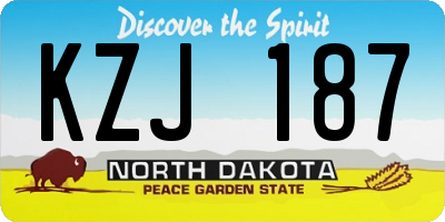ND license plate KZJ187