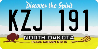ND license plate KZJ191