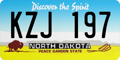 ND license plate KZJ197
