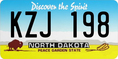 ND license plate KZJ198