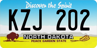 ND license plate KZJ202