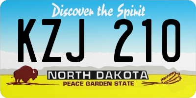 ND license plate KZJ210