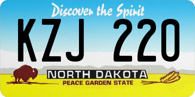 ND license plate KZJ220