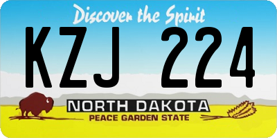 ND license plate KZJ224